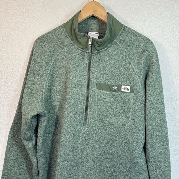 The North Face Sweater M Men Green 1/2 Zip Fleece Outdoor Gorpcore Adventure - Picture 2 of 11